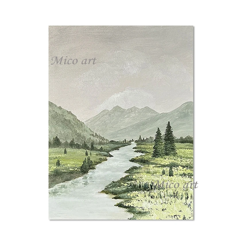 

Beautiful Picture Scenery Art Craft, Easy Canvas Painting, Unframed Abstract Wall Art, Landscape Rivulet, Hand Painting Decor