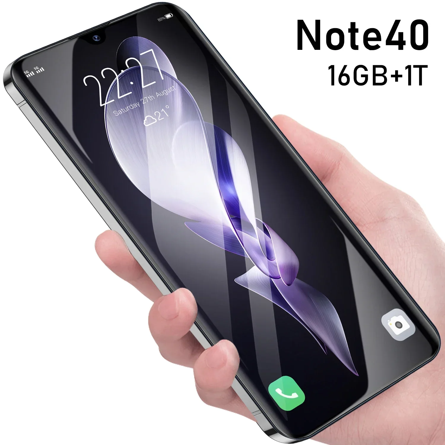 Note40 Android13 Smartphone with 7.0-inch HD Screen, Dual SIM, 16GB+1TB Memory, 7000mAh Battery, 5G Snapdragon 8 Gen2, 48MP+72MP