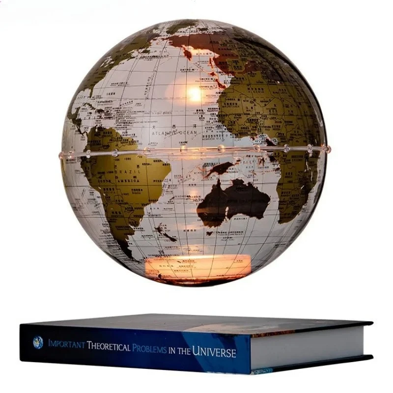 8inch 20cm Floating Globe Magnetic Levitating Globe Transparent Globe Lamp LED Light Office Home Decor Birthday Business Gifts