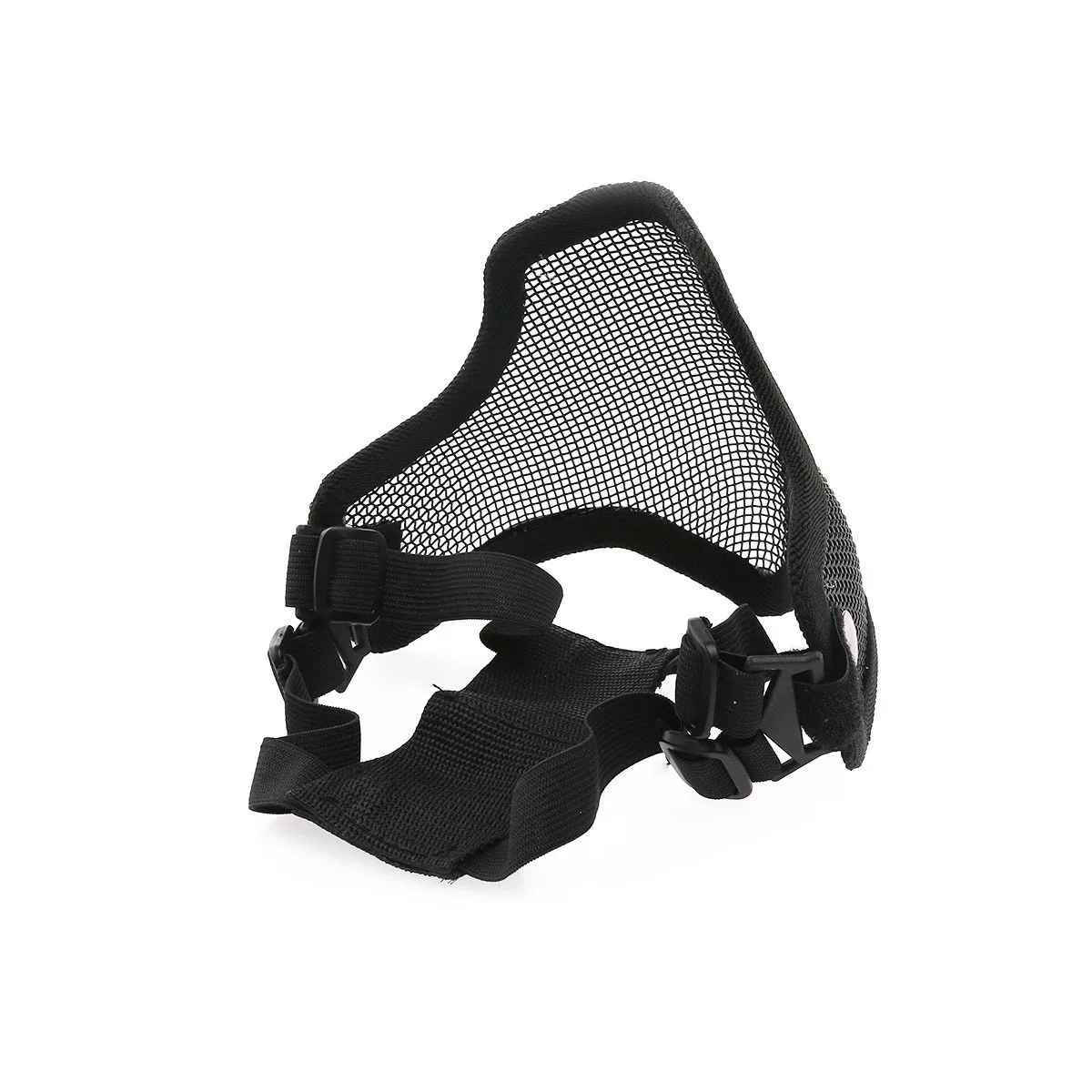 

Cm01 Black Half Face Skull Mask Durable Steel Wire Metal Mesh Protective Mask Adjustable Elastic Headband Outdoor Sports
