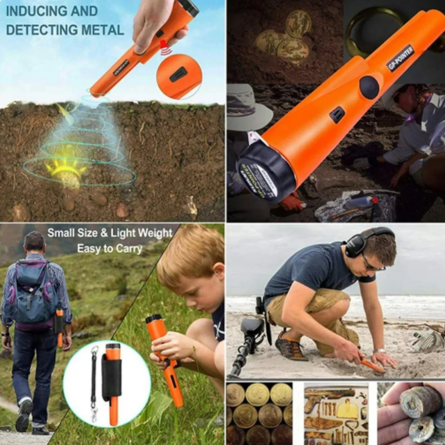 Handheld Metal Detector GP-pointer Pinpointing For Treasure Search Waterproof Positioning Rod Detecting With Bracelet LED Lights