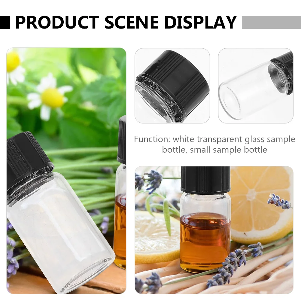 20Pcs Glass Reagent Bottles Durable Leak Proof 3ml Laboratory Sample Storage Sealing Vials Reagent Bottle Sampling Bottle