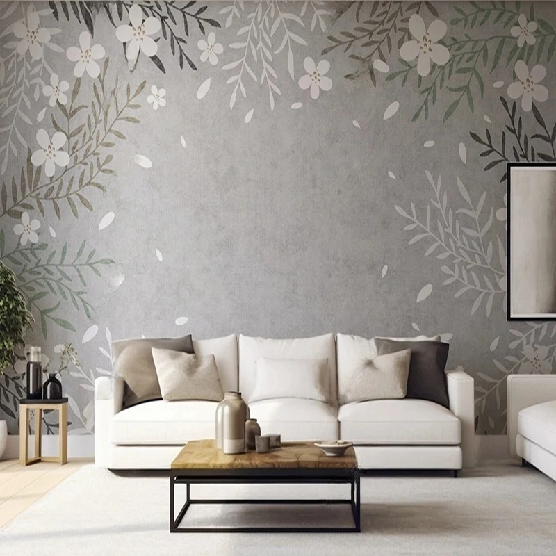 Custom Size Mural Nordic Simple Plant Flower Retro Wallpaper Living Room Bedroom Kitchen Decoration Art Background Wall Paper 3D