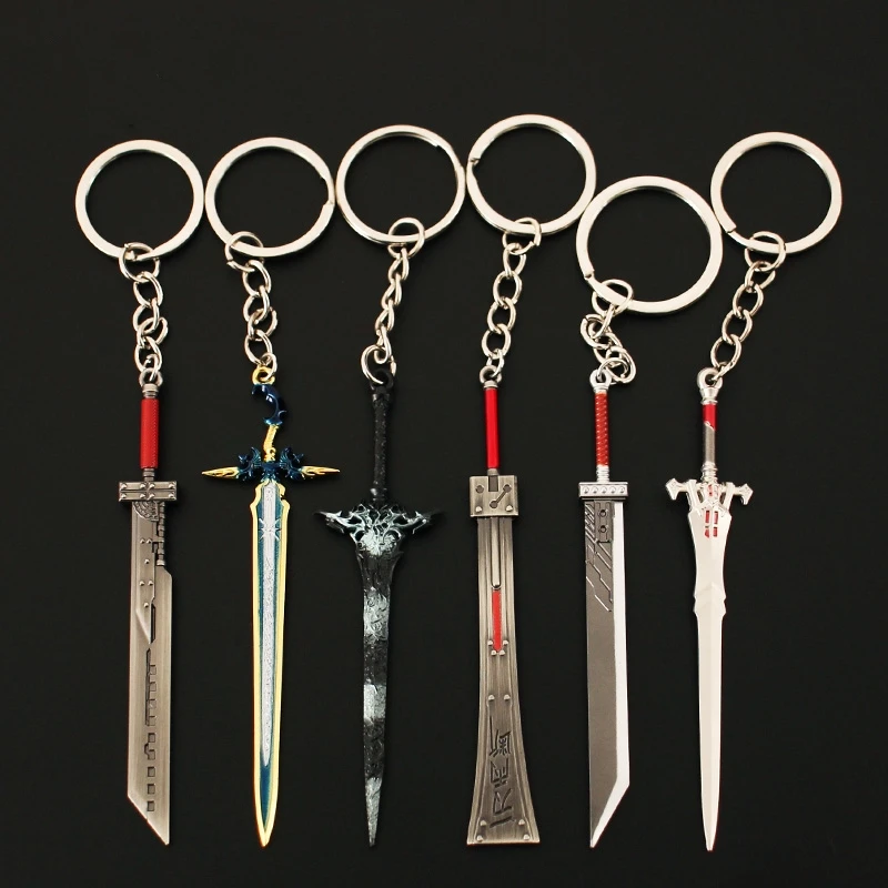 

Final F15 Fantasy Mini Sword Keychain 9cm Metal Weapons Claude's Great Sword of Destruction Alloy Katana Blade Ornament Boys Toy