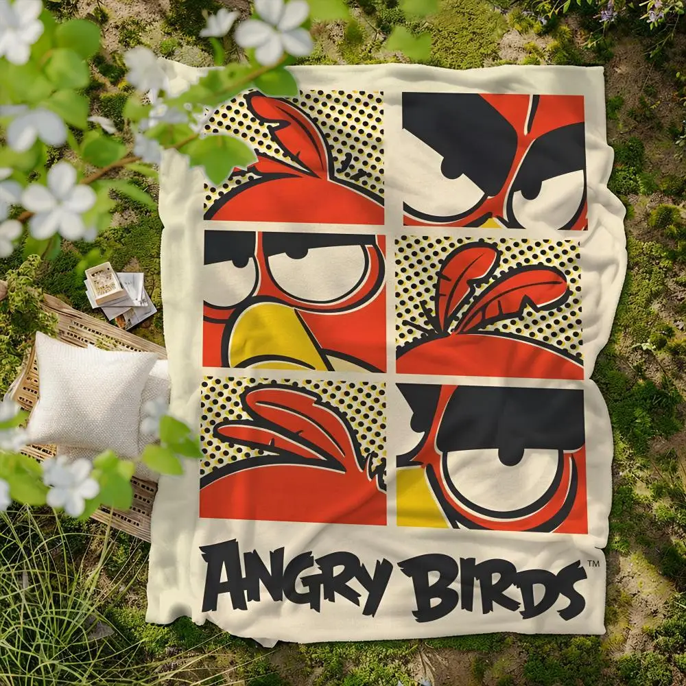 game A-Angry B-Birds Throw Soft Flannel Blanket for Bed Bedroom Sofa Picnic Throw Skin-friendly Breathable Gift Cover