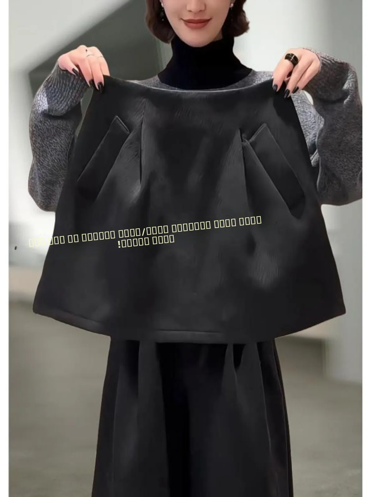 

Ele Thiened Woolen A-Line Skirt Women's plus Size Spring 2026 High Waist Flared Hem ort Skirt Korean Sle