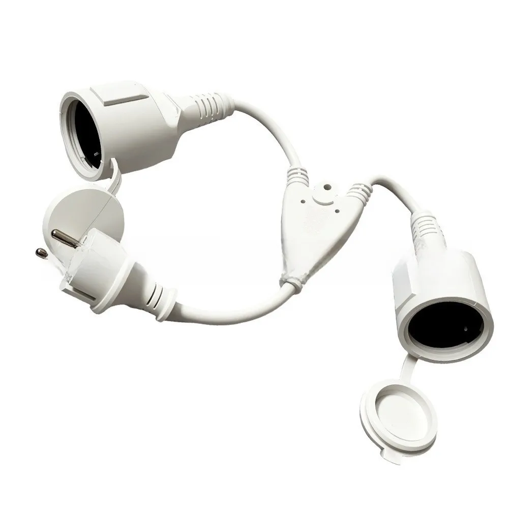 38CM Dual Outlet Extension Cable with Flame Retardant PP Shell and IP44 Certification for Consistent Indoor Performance
