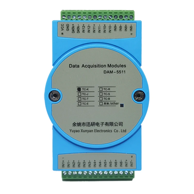 Imagem -02 - Entrada Termopar para Módulo Aquisição Temperatura Rs485 Transmissor Totalmente Isolado Modbusdam5511 12-ch k