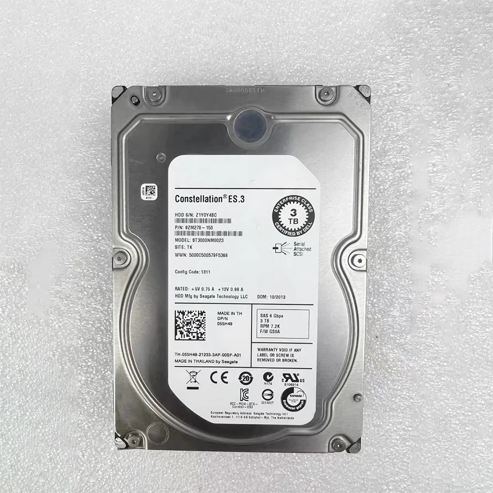 For DELL HDD HUS723030ALS640 0CWJ92 3T 7.2K SAS 6G 3.5‘’ 0MY58D Hard Disk