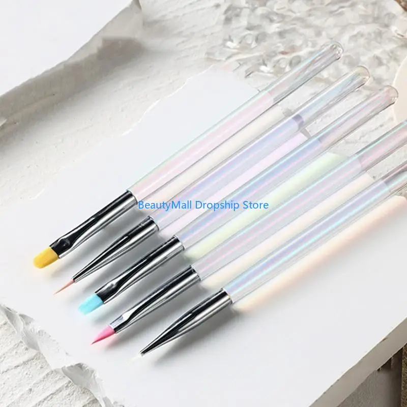 40JD 5 stuks Art Liner borstels manicure kunst nagel schilderen set voor het creëren stijlvolle patronen en ontwerpen