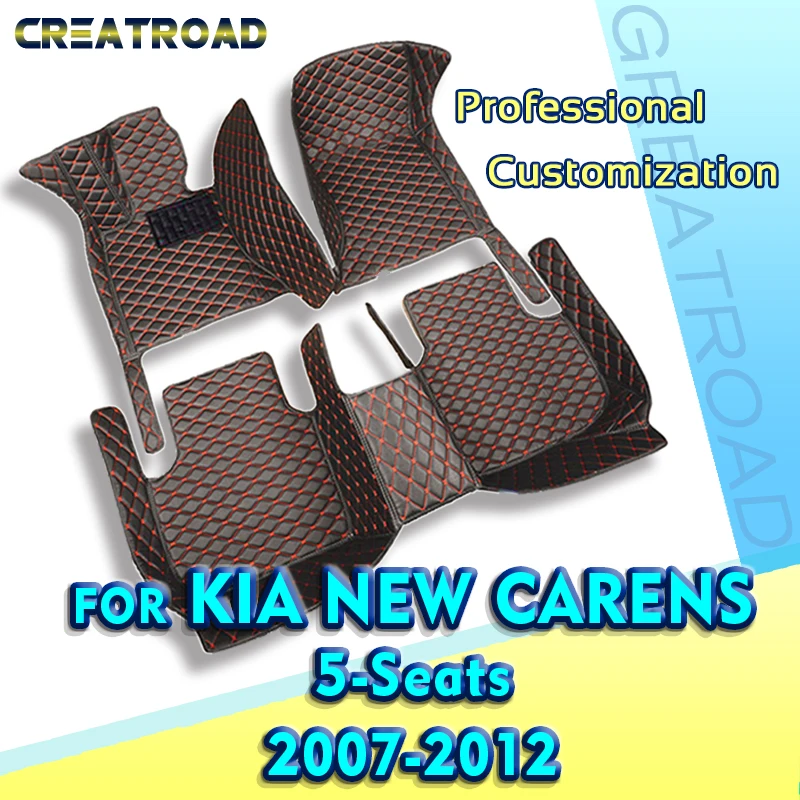 

leather Car floor mats for KIA new carens （FIVE SEAT）2007 2008 2009 2010 2011 2012 Custom auto foot Pads automobile carpet cover