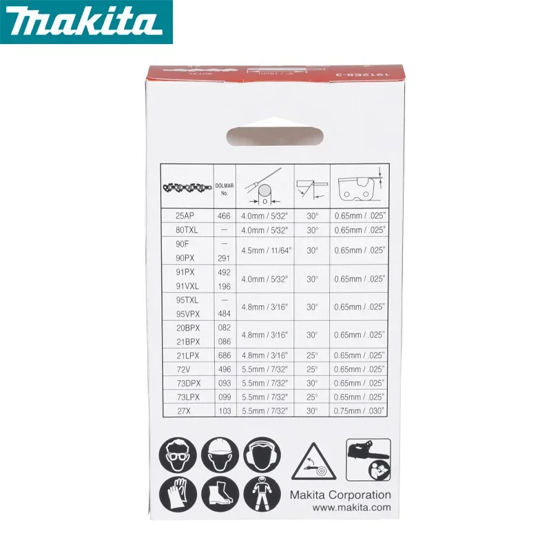 MAKITA 1912E8-3 Catena per motosega 150MM / 6" Binario di guida per catena per sega di ricambio 80TXL per DUC150 UCO29G
