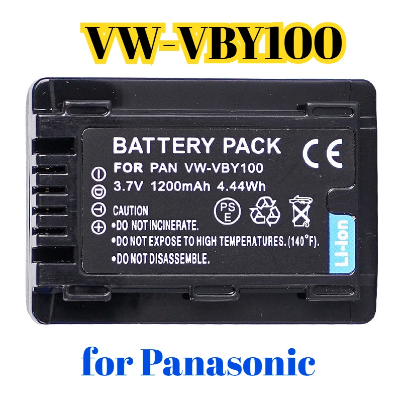

Аккумулятор высокой емкости 1200 мАч VW-VBY100 для видеокамеры Panasonic HC-V130 V160 V520 V770 VBL090 VBL131, сменное зарядное устройство