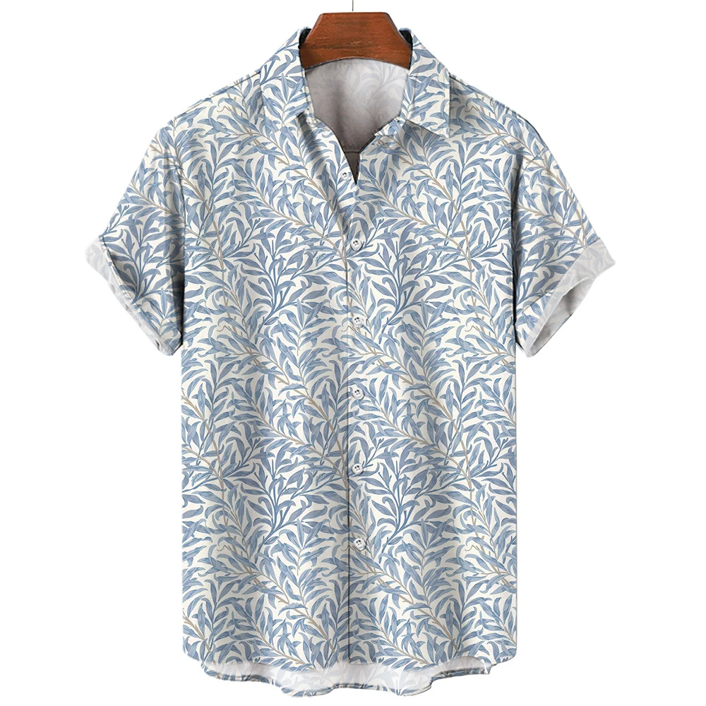 Men's Shirt Tropical Coconut Tree Plant 3D Printed Tops Casual Fashion Flower Short Sleeves Shirts Summer Clothing Men's Blouse