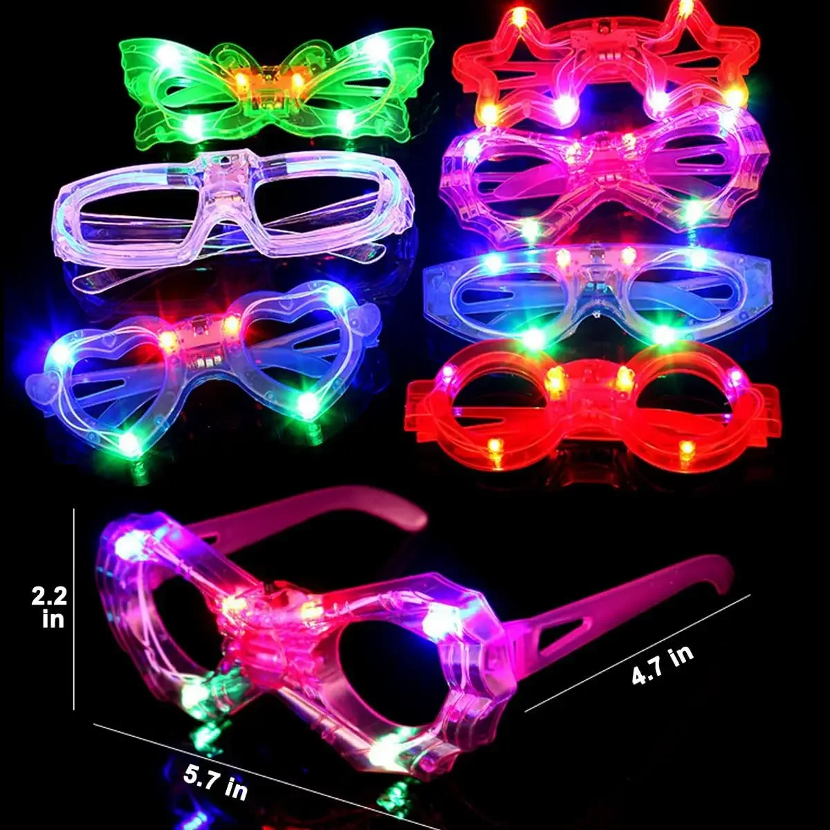 Leuchtende Sternförmige LED-Brille für Kinder Geburtstag Halloween Weihnachten Partys Bar Party Neon Bunte Leuchtende Brillen