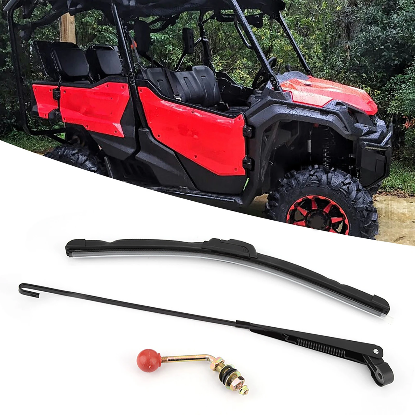 

1/2 Inch Hole UTV Manual Hand Operated Windshield Wiper Blade Universal Replacement Kit For Most Utility Vehicle