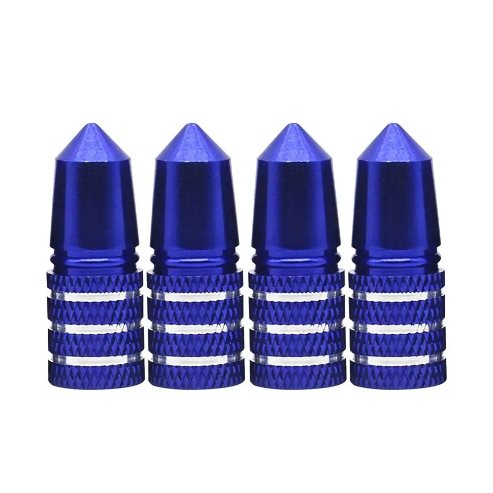 4pcs Aluminum Colorful Car Tire Valve Cap Anti Rust Leak Proof Dust Proof Stem Covers Motorcycle Bicycle Modified Air Nozzle