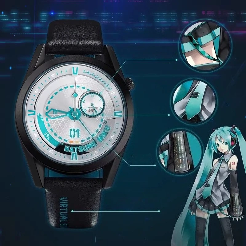 

Anime Peripheral Quartz Watch Cosplay Hatsune Miku Creative Watch Waterproof Girls Boys Fashion Birthday Gift