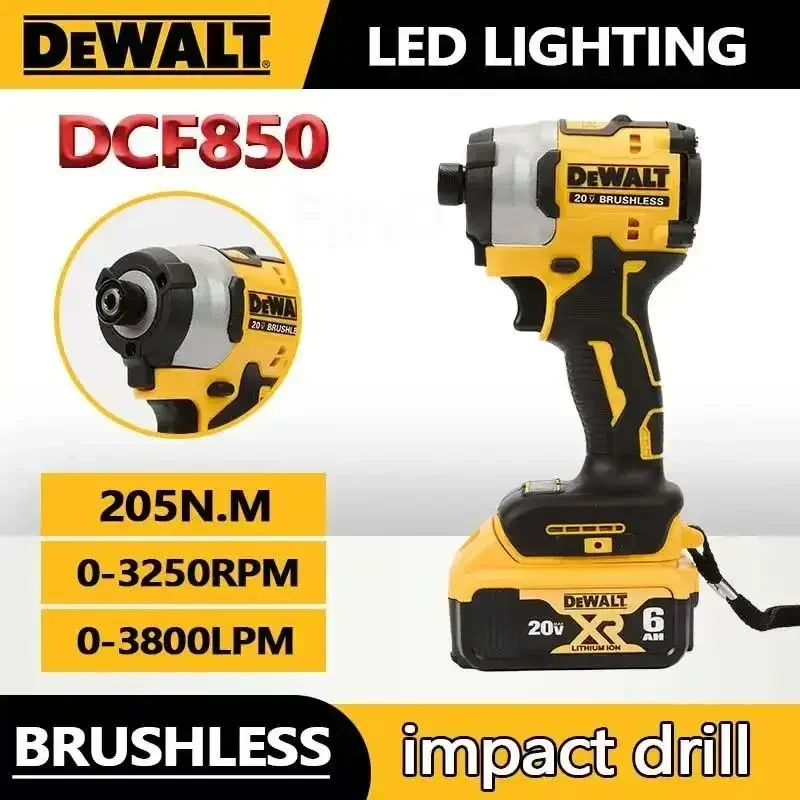 Tournevis électrique sans fil rechargeable Dewalt DCF850 20V, batterie électrique au lithium, outils électriques, couple élevé d'origine