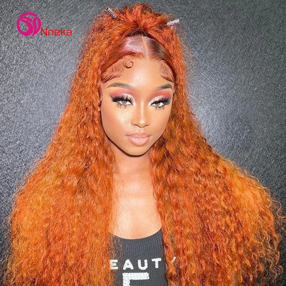 

Orange Ginger Deep Wave 13x6 Lace Front Wig 30 36 Inch 13x4 Hd Lace Front Wig 200 Density Water Wave Lace Frontal Human Hair Wig