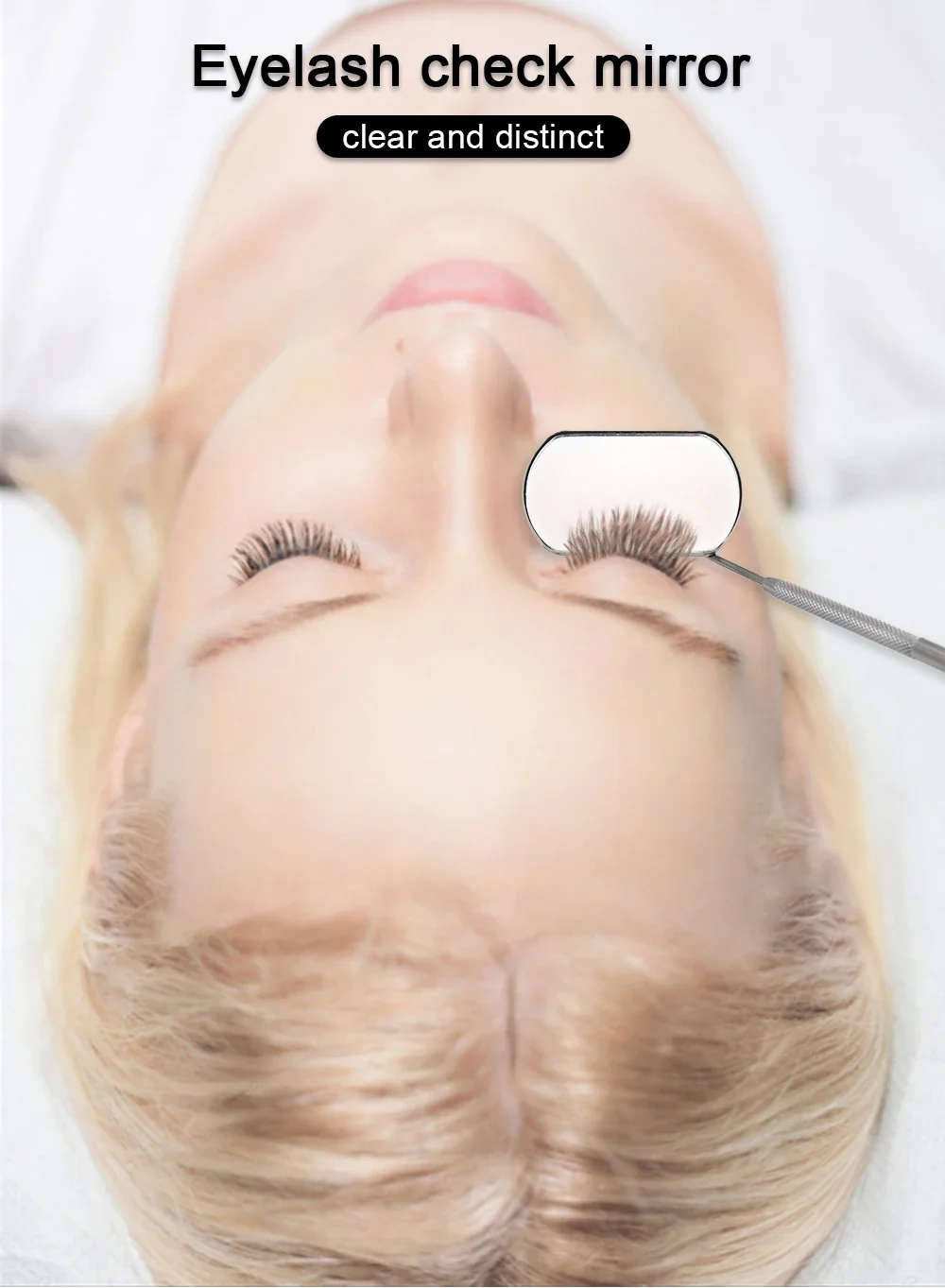 1 قطعة ملحقات رمش تطعيم فحص مرآة مواد من الستانلس ستيل باليد أدوات ماكياج المورد