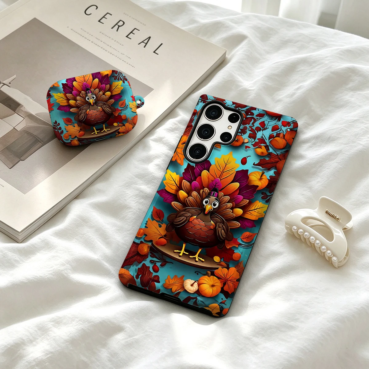 Turkey Harvest Phone Case For Samsung Galaxy S26 S25 Ultra S24 S23 Ultra Plus Shockproof Double Layer Tough Back Cover