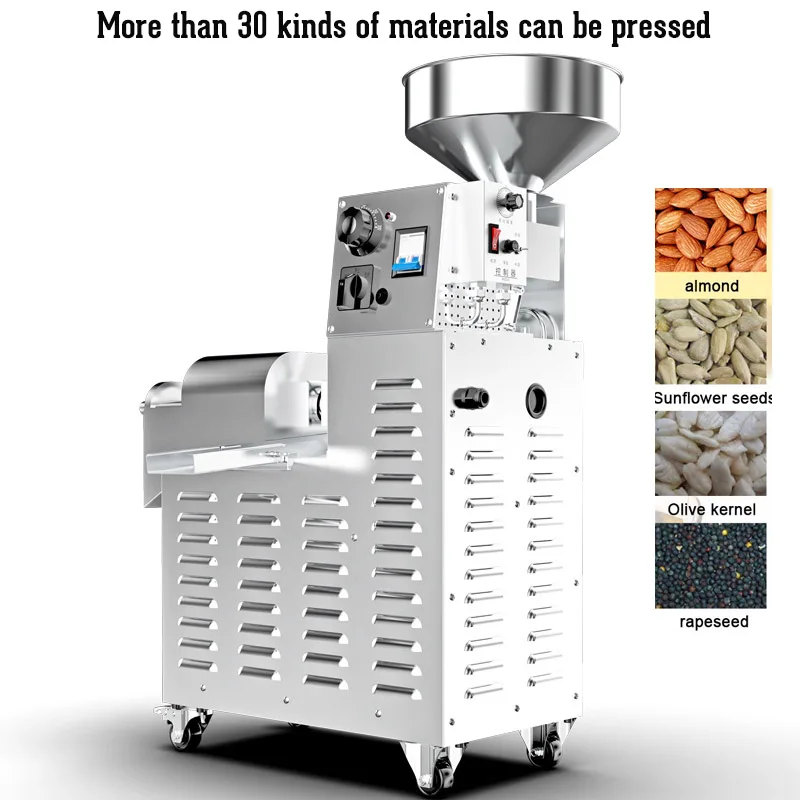 

2200W Commercial Oil Press Extraction Expeller Cold Hot Pressed Peanut Sunflower Seed Oil Presser Maker