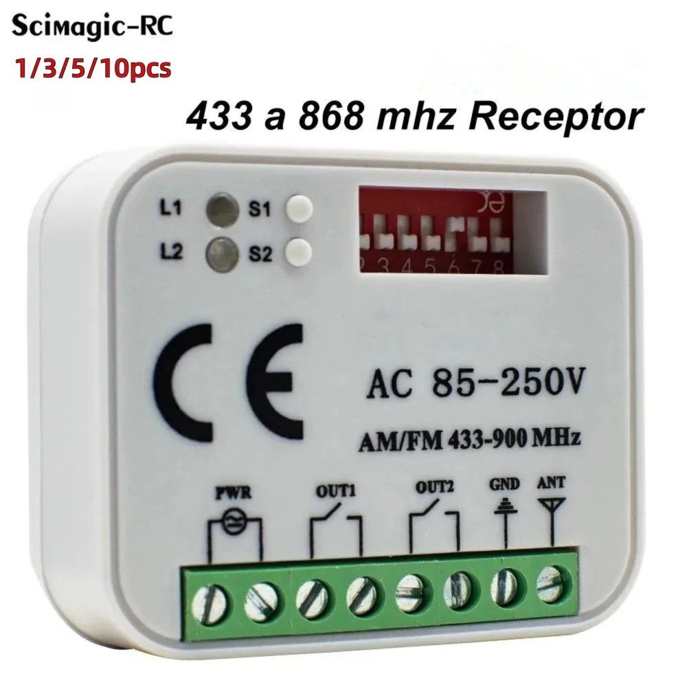 Remote Control Switch Receiver 300-868MHz 433MHz Receiver Universal 9-30V 220V For Garage Door Control Garage Command