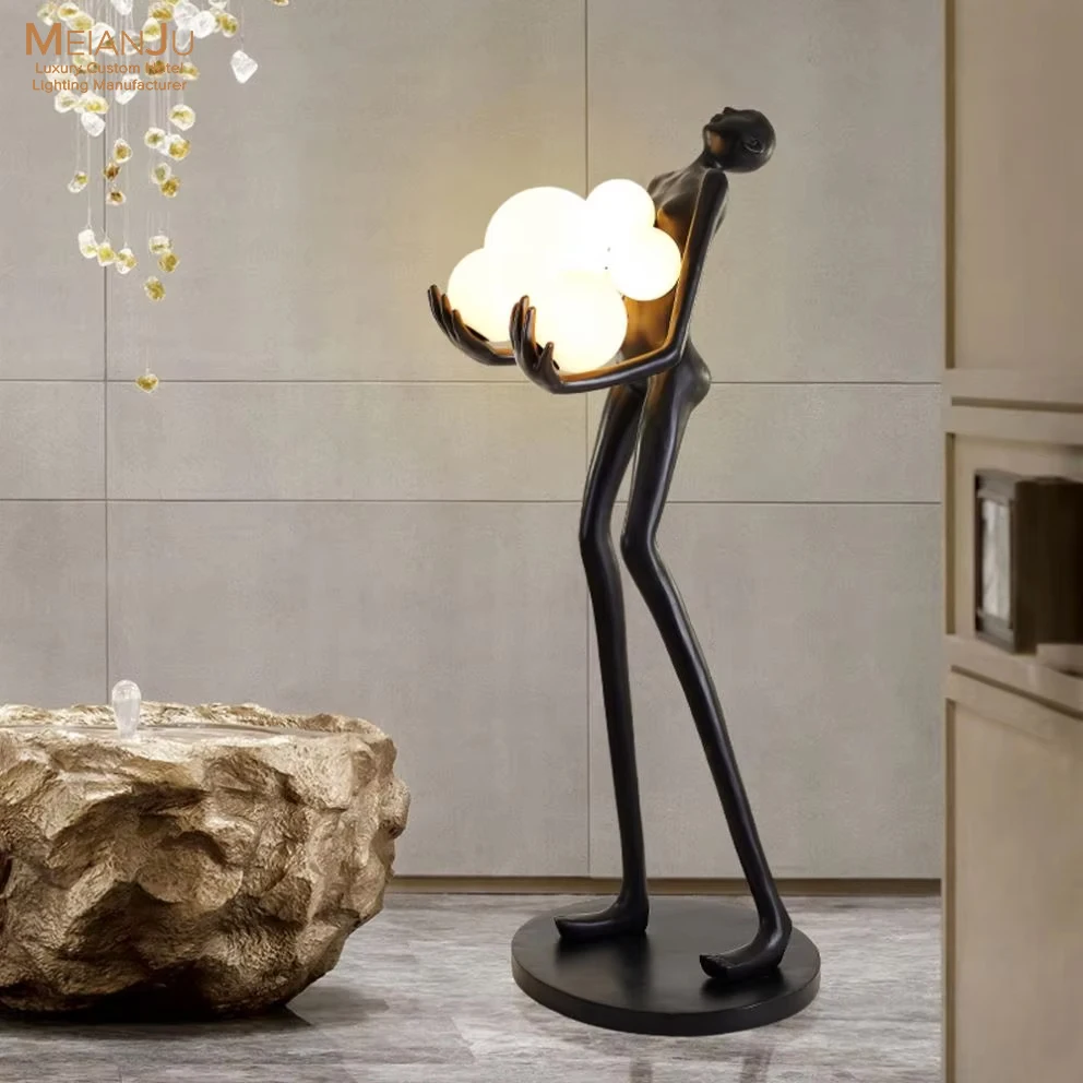 Modern stract Body Statue LED Floor Art Sculpture ertical Light For Liing Room Hotel Interior Decor