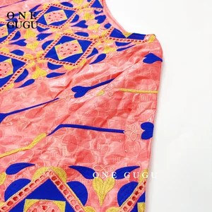 النساء الأفريقيات بازين اللباس مزيج حجم الخوخ التطريز حوض ريتشي داشيكي رداء لملابس فستان الزفاف النيجيرية أنقرة أعلى 10 مبيعات أردية كابولانا أفريقية - رقم 7