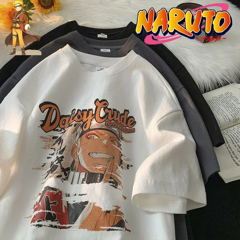 Naruto Ninja t-shirt nadruk kreskówkowy letnie topy z krótkim rękawem Hip Hop moda z krótkim rękawem Top ciuchy prezent urodzinowy nowość