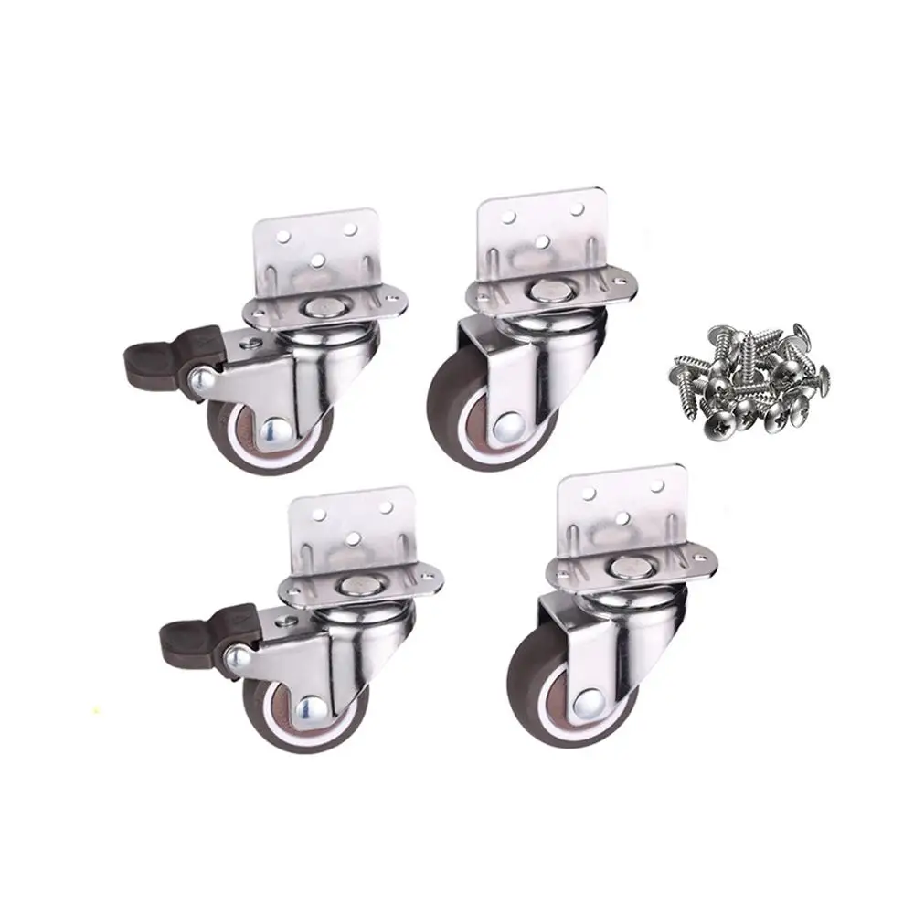 Set 4PCS Furniture Caster Wheels Heavy Duty Universal Carriage Wheel for Baby Crib Bed Cart Trolley Wheelchair Office Chair