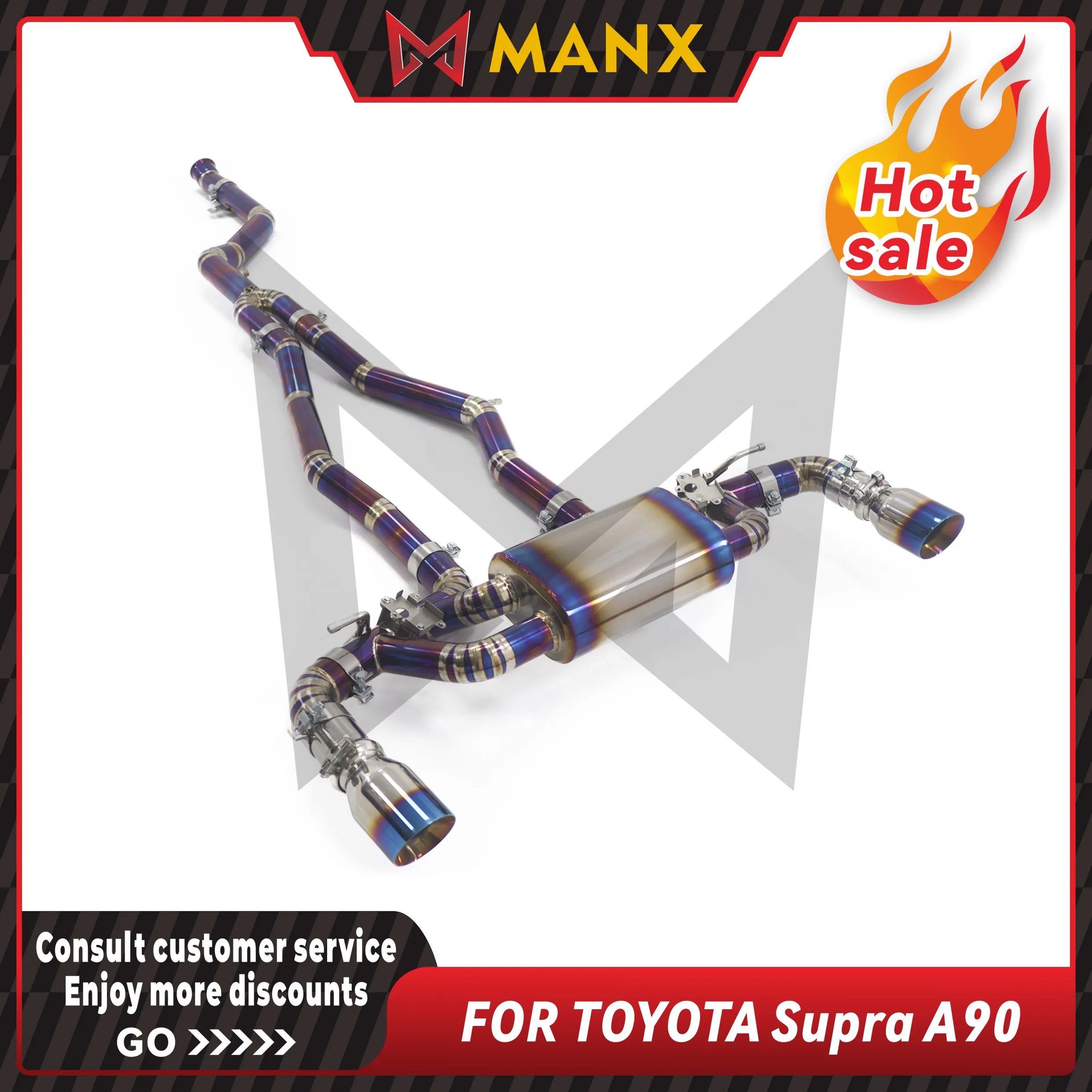 MANX Car Exhaust system for TOYOTA Supra A90 Titanium Alloy catback Performance exhaust pipe with remote control valve