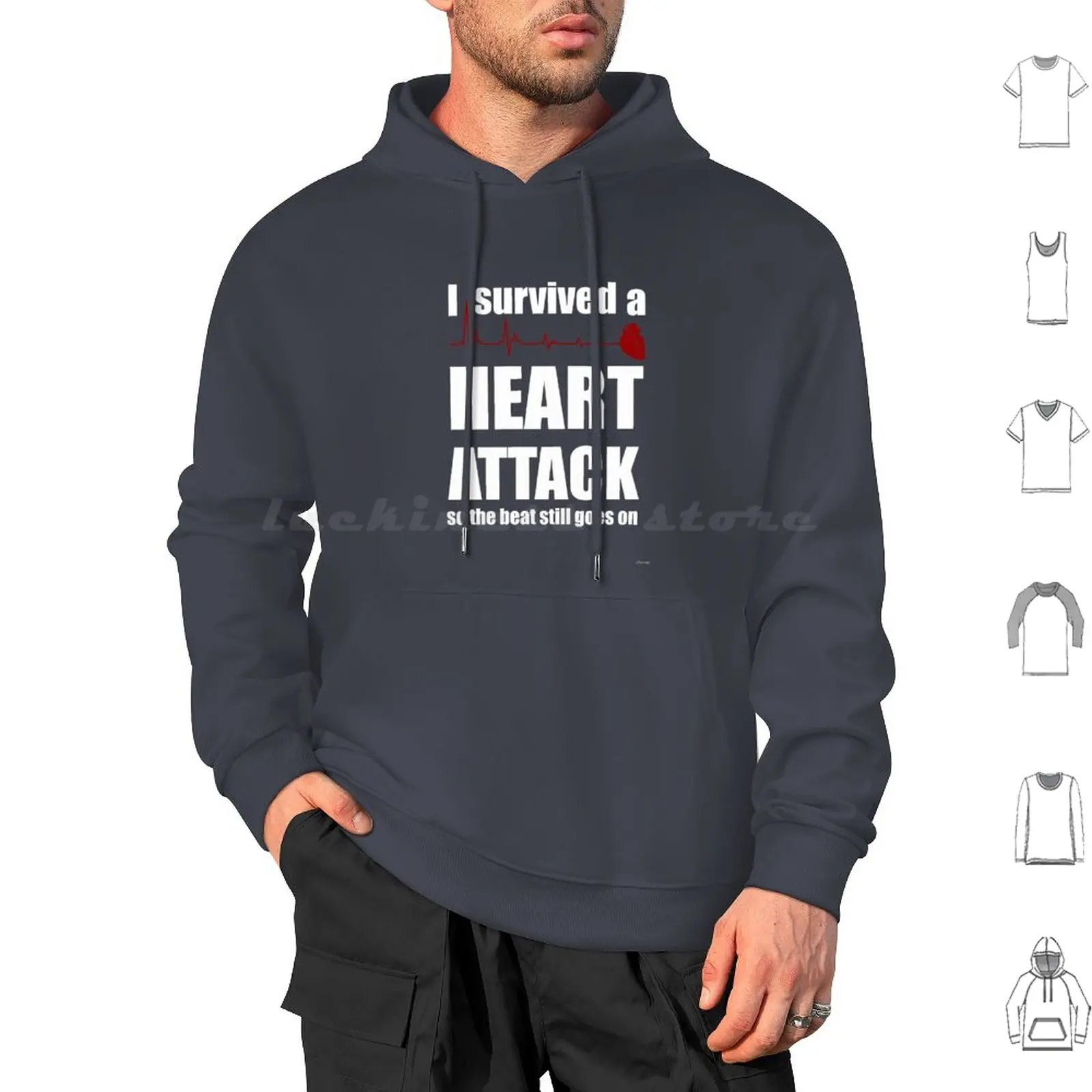 Herzinfarkt-Heart Attack Survivor Hoodie cotton Long Sleeve Heart Attack Health Heart Cardiac Arrest Heart Attack