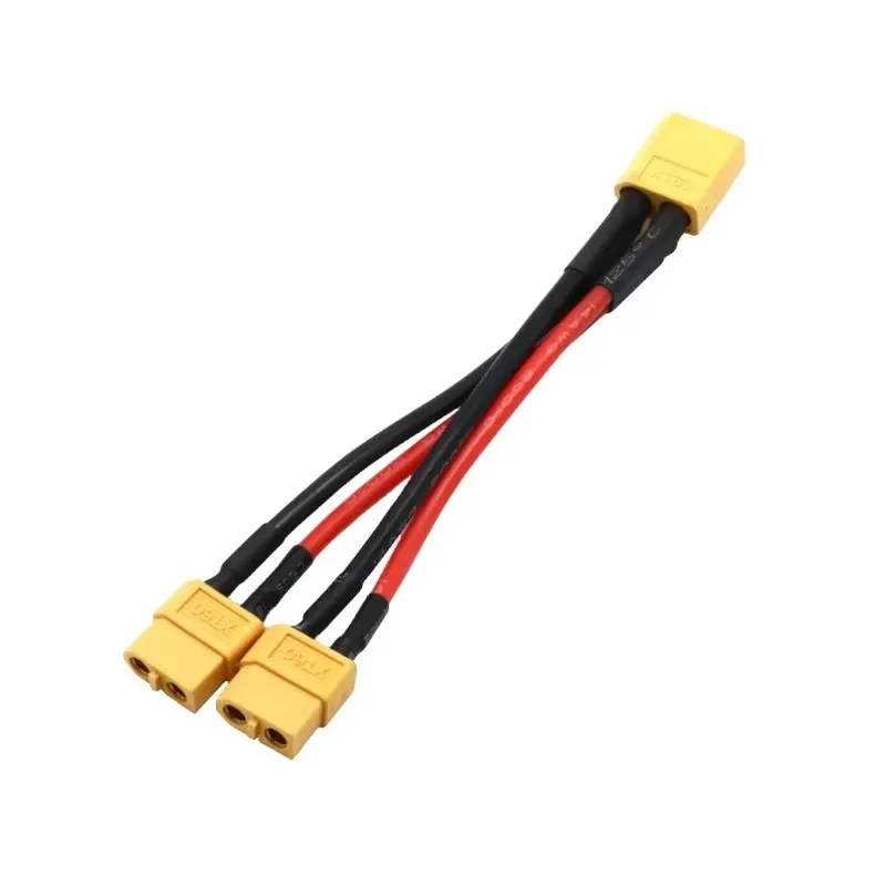 XT60 Parallel Battery Connector Male/Female Cable Dual Extension Y Splitter 3-Way 14AWG Silicone Wire for RC Drone Battery Motor