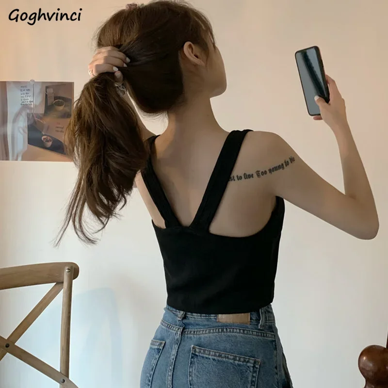 Camisole Women Solid Sexy Backless Underwear Causal Beautiful Back Elegant Summer Tank Tops Feminine Korean Style Fashion Camis