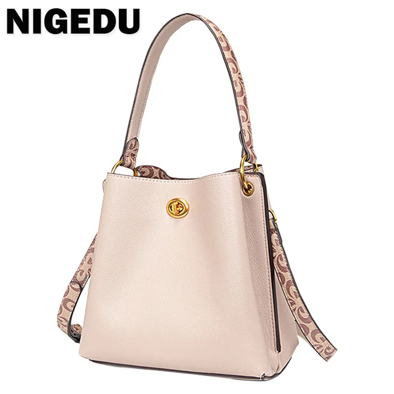 Casual Pu Bucket Bag for Women Handbags Large Capacity Fashion printing Strap female Shoulder Bag ladies messenger bag big totes