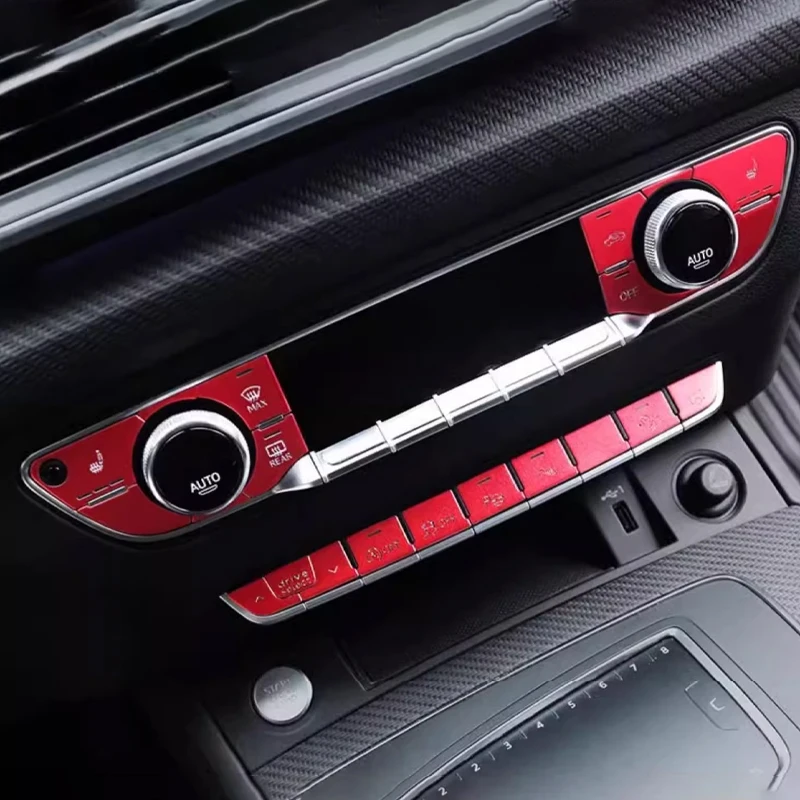 For Audi Q5L 2018-2025 Car Interior Centre Gearshift Button Cover Air Conditioning Fog Light One-Touch Start Dual Sticker