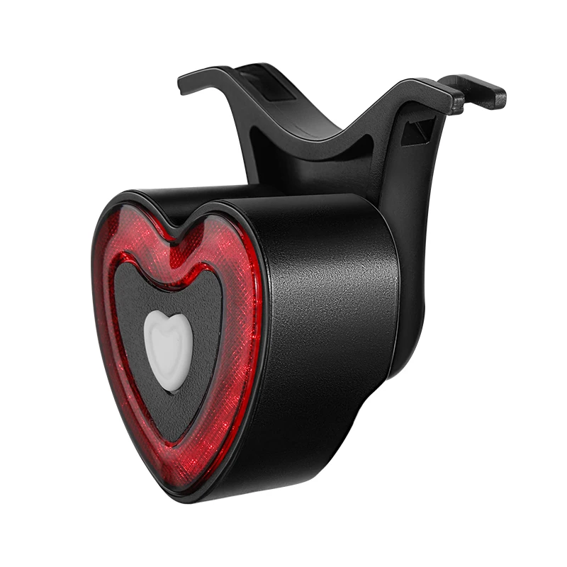AliExpress West Biking WEST BIKING Heart-Shaped Bike Taillight Brake Sensing Vibration Wake-Up IPX6 Waterproof Mode Memory Bicycle Rear Light