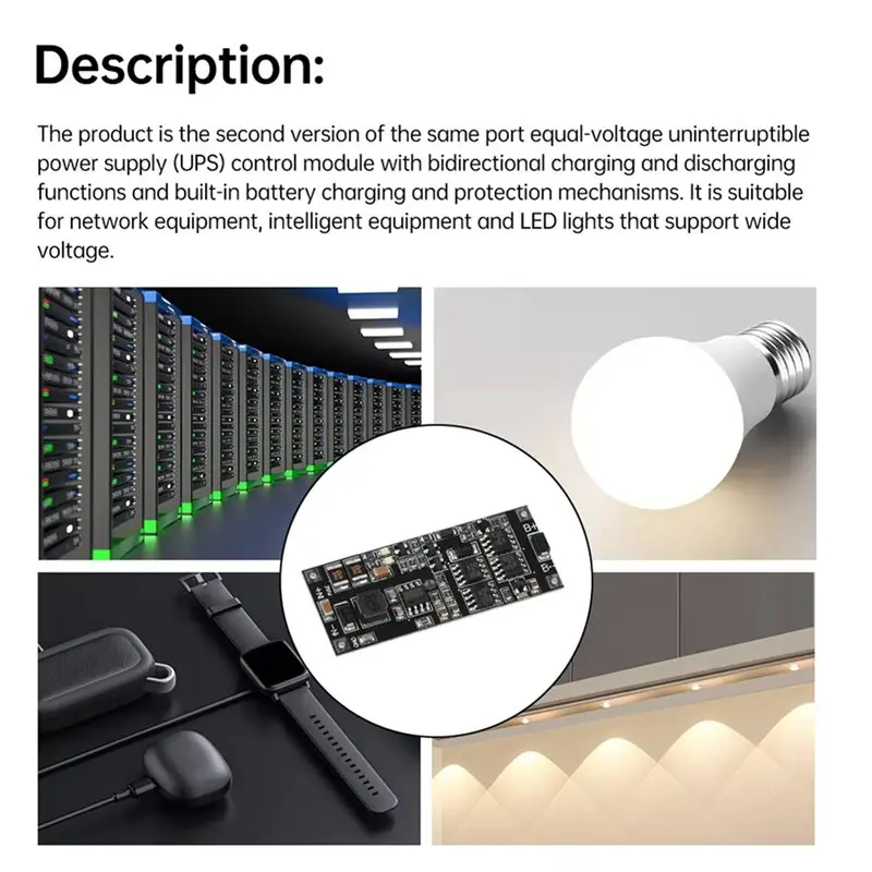 AAAEL-2X DC 12V/15V 50W 4A USV Netzteil Modul Unterbrechungsfreie Power Control Board 3S Lade Step Up Schutz Modul