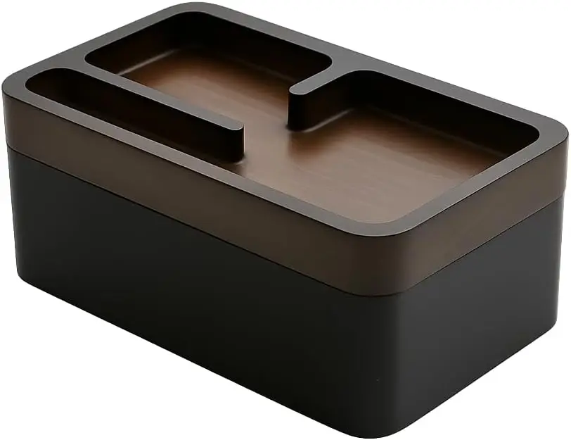 

Revov Tray Box, EDC Valet Tray Box with Authentic Wood Magnetic Rotating Lid, Office Table, EDC Gear Organizer, Home Off