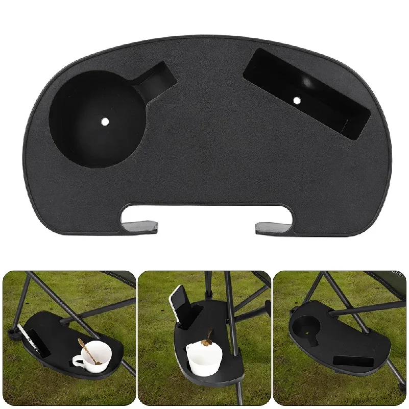 Chair Cup Holder with Mobile Phone Slot Recliner Side Table Multifunction Clip On Chair Table Portable for Camping Picnic