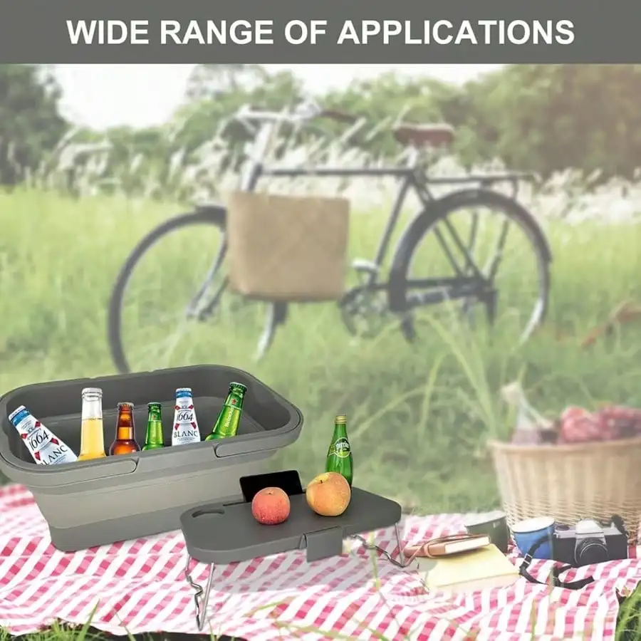 Large-Capacity Outdoor Storage Basket, Camping And Hiking Tote, Foldable Picnic Basket, Portable Modular Mini Dining Table, Multifunctional Sturdy And Durable Storage Box