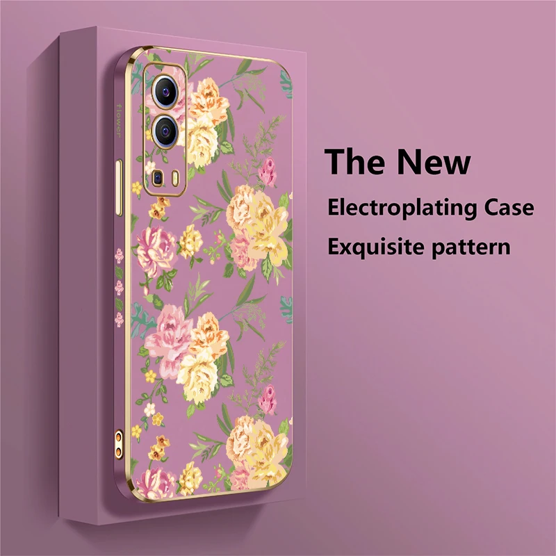 الفاخرة الأزهار اللوحة جراب هاتف ل Vivo IQOO U5X U1X Neo سيليكون للصدمات غطاء ل ممن لهم Z3 Z7 Z9 Z9X سيليكون لينة كابا