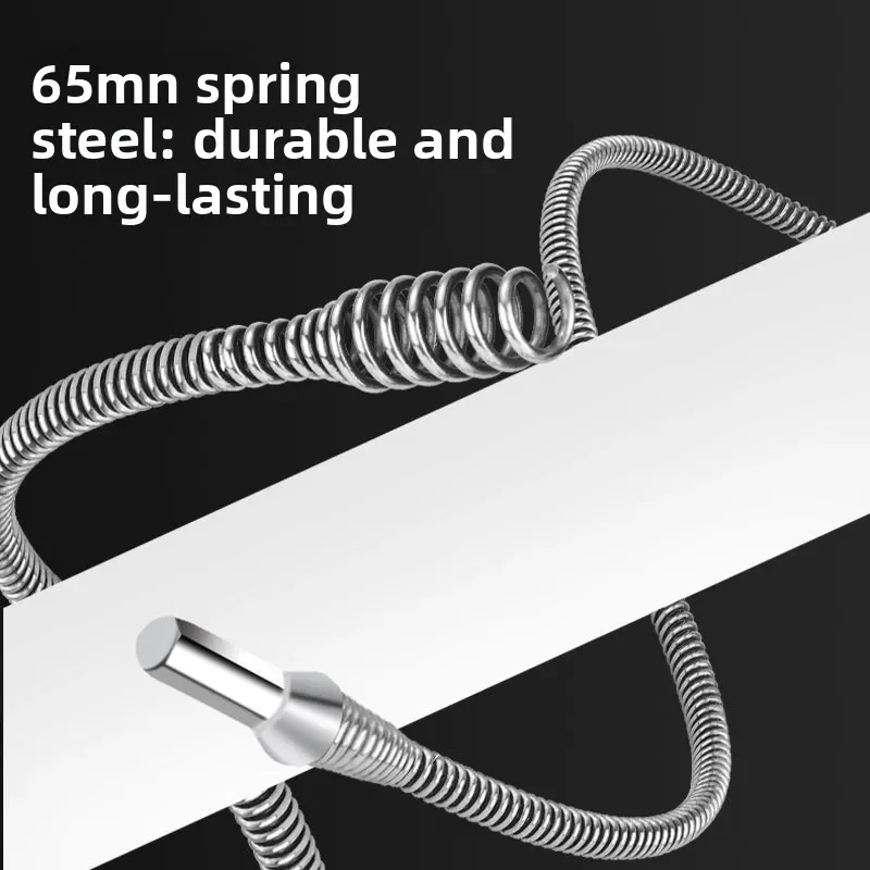 1.5/2.5m Drain Cleaner 10mm/0.39in Diameter Pipe Spring Anti-Rust Sewer Sink Basin Pipeline Clogged Remover Cleaning Tool