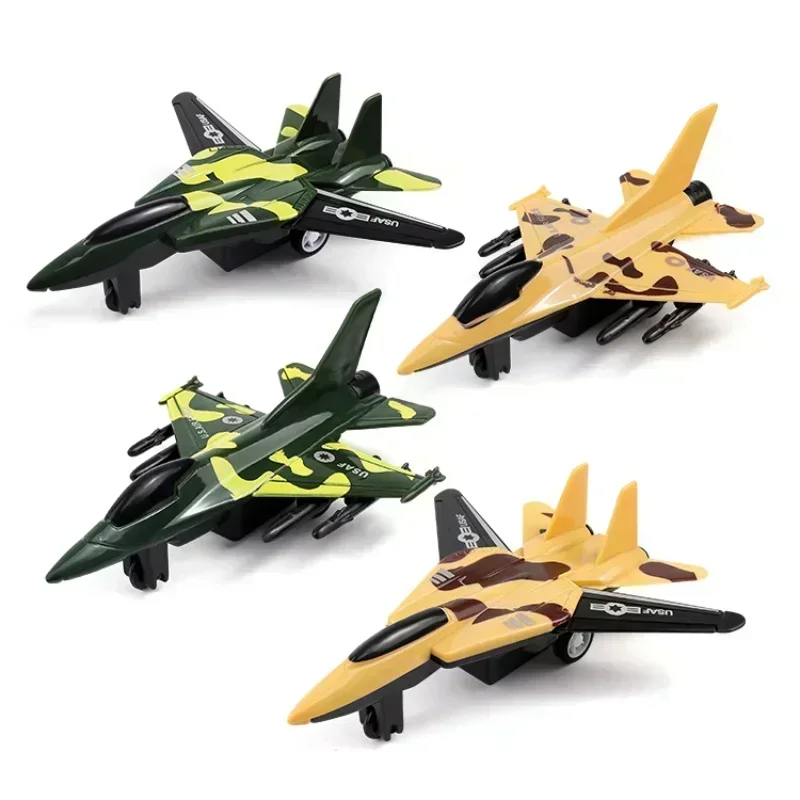 Pull Back Airplane Gifts Children's Pull Back Fighter Jet Model Toy Boy Camouflage Military Aircraft Lifelike Warplane Kids