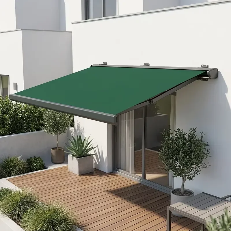 Motorized Fully Enclosed Retractable Awning for Patio Villa Cafe Waterproof Windproof Sun Shelter Dust Rain Protection Custom