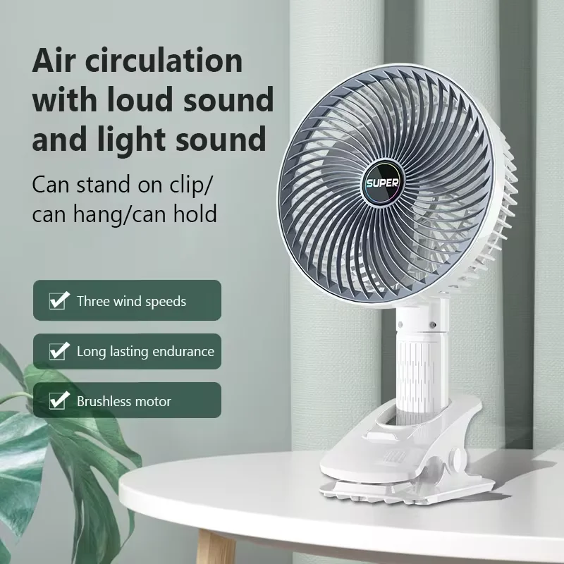 USB Clip Fan Air Cooler Electric Fan Desktop Ventilador Adjustable Angle Wall Mounted Fan Portable Camping Cooling Handheld Fans