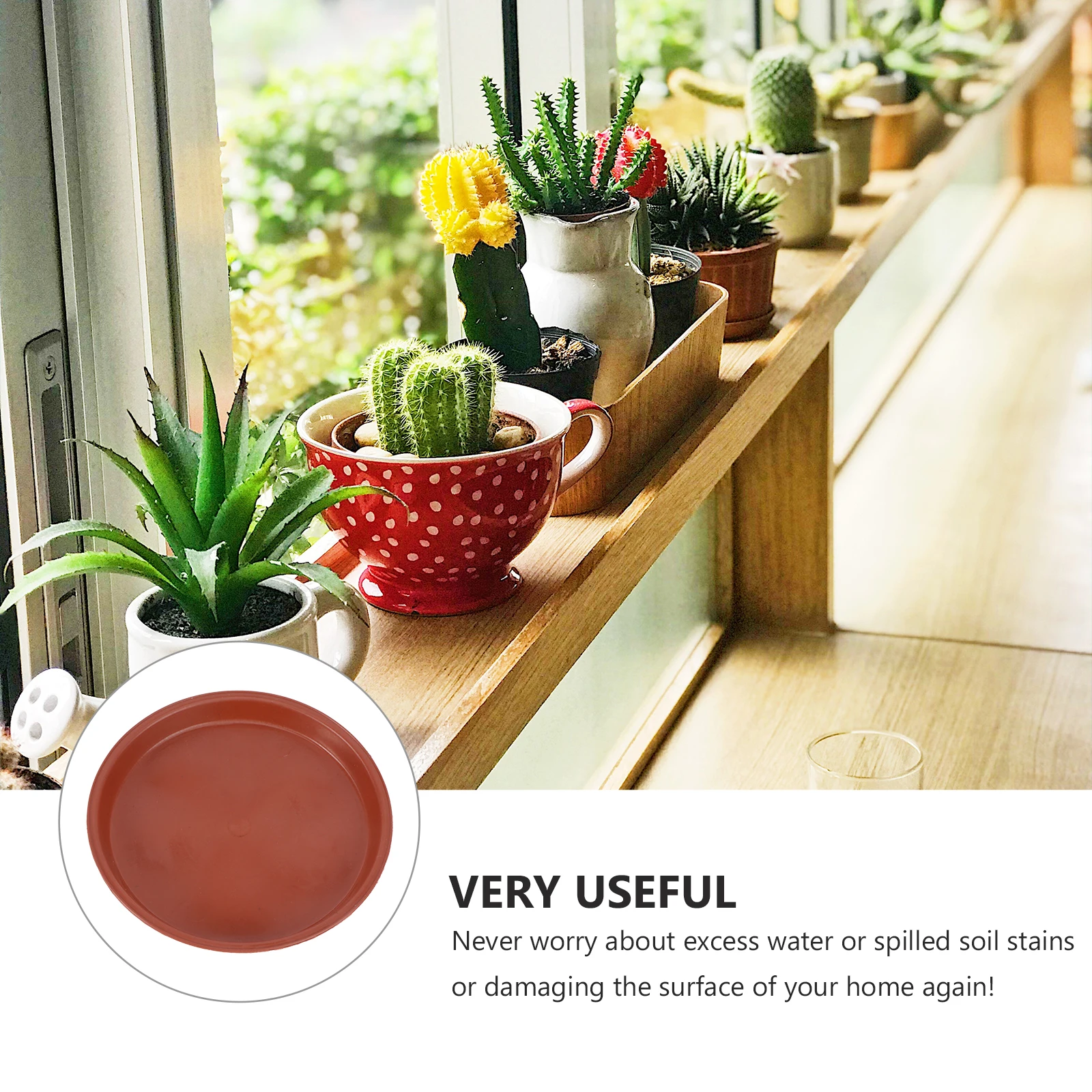 

10pcs Flower Pot Tray Saucer For Bonsai Succulent Plants Heat Resistant Plastic Plant Trays Indoor Drainage Dish Non-Slip