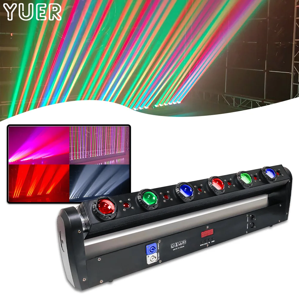 

LED Moving Head Bar Light 6x15w RGB + 6x500mw RED Laser Beam Wash Strobe Effect Horse Racing Stage Lighting Dj Disco Party Lamp